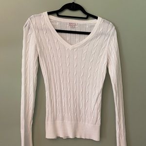 White V-Neck Sweater